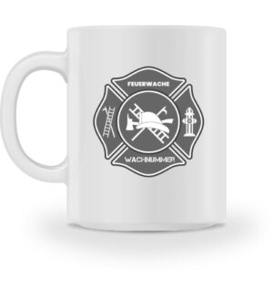 Feuerwehr-Helm Grau personalisierbar - Tasse-3