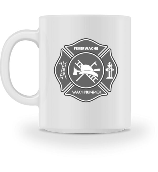 Feuerwehr-Helm Grau personalisierbar - Tasse-3