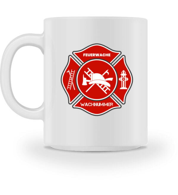 Feuerwehr-Helm Rot personalisierbar - Tasse-3